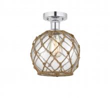 Innovations Lighting 616-1F-PC-G122-8RB - Farmhouse Rope - 1 Light - 8 inch - Polished Chrome - Semi-Flush Mount