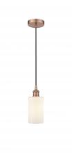 Innovations Lighting 616-1P-AC-G801 - Clymer - 1 Light - 4 inch - Antique Copper - Cord hung - Mini Pendant