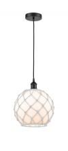 Innovations Lighting 616-1P-BK-G121-10RW - Farmhouse Rope - 1 Light - 10 inch - Matte Black - Cord hung - Mini Pendant