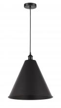 Innovations Lighting 616-1P-BK-MBC-16-BK-LED - Berkshire - 1 Light - 16 inch - Matte Black - Cord hung - Mini Pendant