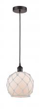 Innovations Lighting 616-1P-OB-G121-8RW - Farmhouse Rope - 1 Light - 8 inch - Oil Rubbed Bronze - Cord hung - Mini Pendant