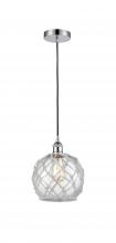 Innovations Lighting 616-1P-PC-G122-8RW - Farmhouse Rope - 1 Light - 8 inch - Polished Chrome - Cord hung - Mini Pendant