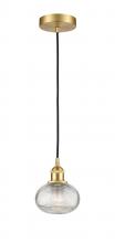 Innovations Lighting 616-1P-SG-G555-6CL - Ithaca - 1 Light - 6 inch - Satin Gold - Cord hung - Mini Pendant