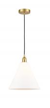 Innovations Lighting 616-1P-SG-GBC-121 - Berkshire - 1 Light - 12 inch - Satin Gold - Mini Pendant