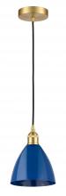 Innovations Lighting 616-1P-SG-MBD-75-BL-LED - Plymouth - 1 Light - 8 inch - Satin Gold - Cord hung - Mini Pendant