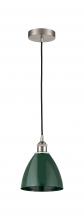 Innovations Lighting 616-1P-SN-MBD-75-GR-LED - Plymouth - 1 Light - 8 inch - Brushed Satin Nickel - Cord hung - Mini Pendant