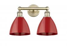 Innovations Lighting 616-2W-AB-MBD-75-RD - Plymouth - 2 Light - 17 inch - Antique Brass - Bath Vanity Light