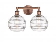  616-2W-AC-G556-8CL - Rochester - 2 Light - 17 inch - Antique Copper - Bath Vanity Light