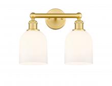  616-2W-SG-G558-6GWH - Bella - 2 Light - 15 inch - Satin Gold - Bath Vanity Light