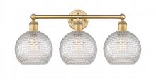  616-3W-BB-G122C-8CL - Athens - 3 Light - 26 inch - Brushed Brass - Bath Vanity Light