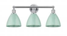  616-3W-PC-MBD-75-SF - Plymouth - 3 Light - 26 inch - Polished Chrome - Bath Vanity Light