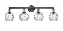  616-4W-BAB-G1215-6 - Athens Water Glass - 4 Light - 33 inch - Black Antique Brass - Bath Vanity Light