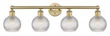  616-4W-BB-G122C-6CL - Athens - 4 Light - 33 inch - Brushed Brass - Bath Vanity Light