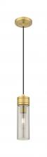  617-1P-BB-G617-8SM - Boreas - 1 Light - 3 inch - Brushed Brass - Cord Hung - Mini Pendant