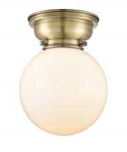 Innovations Lighting 623-1F-AB-G201-8 - Beacon - 1 Light - 8 inch - Antique Brass - Flush Mount