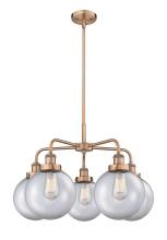  916-5CR-AC-G202-8 - Whitney - 5 Light - 27 inch - Antique Copper - Chandelier