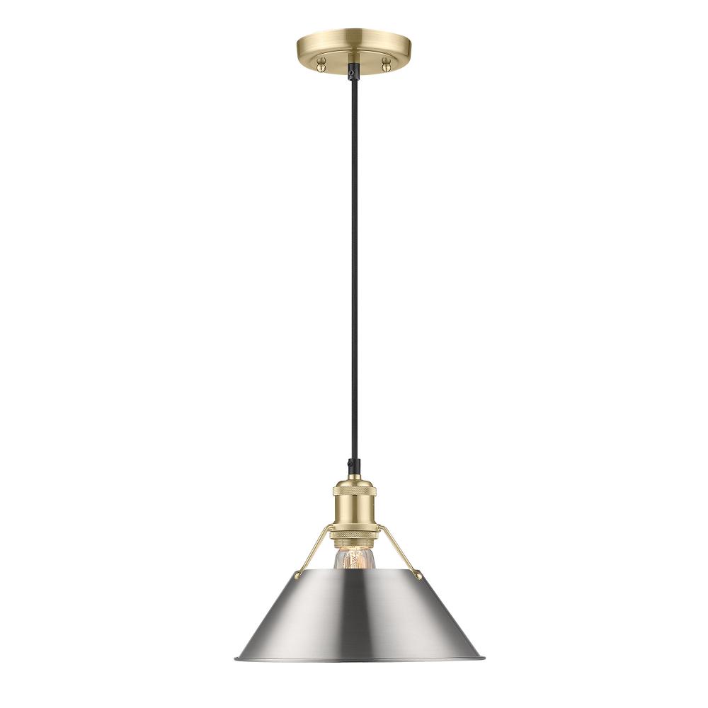 Orwell BCB Medium Pendant - 10 in Brushed Champagne Bronze with Pewter shade