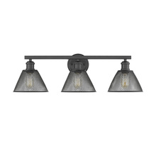 Golden Canada 0304-BA3 BLK - Carver 3-Light Bath Vanity in Matte Black with Mesh Shades