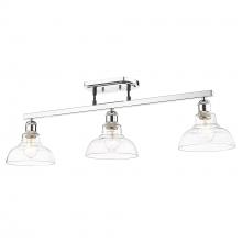 Golden Canada 0305-3SF CH-CLR - Carver 3-Light Semi-Flush in Chrome