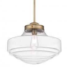 Golden Canada 0508-L MBS-CLR - Ingalls Large Pendant in Modern Brass and Clear Glass Shade