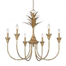 Golden Canada 0846-6 HG - Lillianne HG 6 Light Chandelier in Heirloom Gold