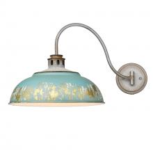 Golden Canada 0865-A1W AGV-TEAL - Kinsley 1 Light Articulating Wall Sconce in Aged Galvanized Steel with Antique Teal Shade