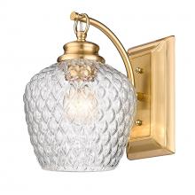 Golden Canada 1088-1W MBG-CLR - Adeline MBG 1 Light Wall Sconce in Modern Brushed Gold with Clear Glass Shade