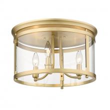 Golden Canada 1157-FM BCB - Payton BCB 3 Light Flush Mount in Brushed Champagne Bronze