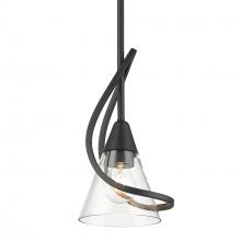 Golden Canada 1648-M1L BLK-CLR - Olympia Mini Pendant in Matte Black with Clear Glass Shade