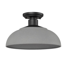 Golden Canada 2866-OSF NB-NG - Levitt Semi-Flush - Outdoor in Natural Black with Natural Gray Shade