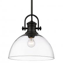 Golden Canada 3118-L BLK-CLR - Hines 1-Light Pendant in Matte Black with Clear Glass