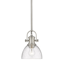 Golden Canada 3118-M1L PW-SD - Hines Mini Pendant in Pewter with Seeded Glass