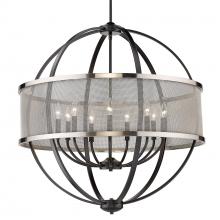 Golden Canada 3167-9 BLK-PW - Colson BLK 9 Light Chandelier (with Pewter shade) in Matte Black