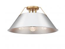 Golden Canada 3306-3FM BCB-CH - Orwell BCB 3 Light Flush Mount in Brushed Champagne Bronze with Chrome shade