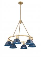 Golden Canada 3306-6 BCB-NVY - Orwell BCB 6 Light Chandelier in Brushed Champagne Bronze with Matte Navy shades