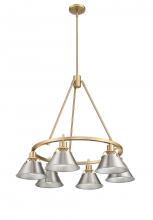 Golden Canada 3306-6 BCB-PW - Orwell BCB 6 Light Chandelier in Brushed Champagne Bronze with Pewter shades