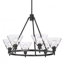 Golden Canada 3306-6 BLK-CLR - Orwell BLK 6 Light Chandelier in Matte Black with Clear Glass