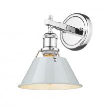 Golden Canada 3306-BA1 CH-DB - Orwell CH 1 Light Bath Vanity in Chrome with Dusky Blue shade