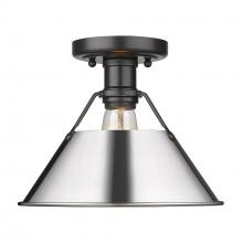 Golden Canada 3306-FM BLK-CH - Orwell BLK Flush Mount in Matte Black with Chrome shade