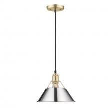 Golden Canada 3306-M BCB-CH - Orwell BCB Medium Pendant - 10 in Brushed Champagne Bronze with Chrome shade