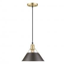 Golden Canada 3306-M BCB-RBZ - Orwell BCB Medium Pendant - 10 in Brushed Champagne Bronze with Rubbed Bronze shade