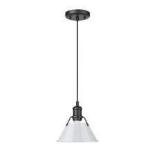 Golden Canada 3306-S BLK-DB - Orwell BLK Small Pendant - 7 in Matte Black with Dusky Blue shade