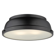 Golden Canada 3602-14 BLK-BLK - Duncan 14" Flush Mount in Matte Black with a Matte Black Shade