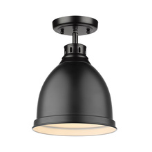 Golden Canada 3602-FM BLK-BLK - Duncan Flush Mount in Matte Black with a Matte Black Shade