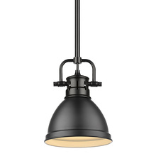 Golden Canada 3604-M1L BLK-BLK - Duncan Mini Pendant with Rod in Matte Black with a Matte Black Shade