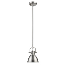 Golden Canada 3604-M1L PW-PW - Duncan Mini Pendant with Rod in Pewter with a Pewter Shade