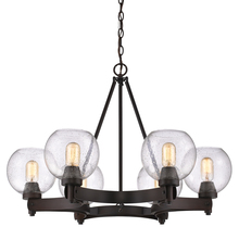 Golden Canada 4855-6 RBZ-SD - Galveston 6-Light Chandelier in Rubbed Bronze with Seeded Glass