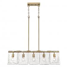 Golden Canada 6072-LP MBS-HWG - Serenity Linear Pendant in Modern Brass with Hammered Water Glass Shade