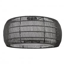 Golden Canada 6805-6SF BLK-MBR - Everly 6 Light Semi-Flush in Matte Black with Modern Black Rattan Shade