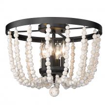 Golden Canada 6890-FM BLK-CWB - Tabitha Flush Mount in Matte Black with Chippy Wood Beads